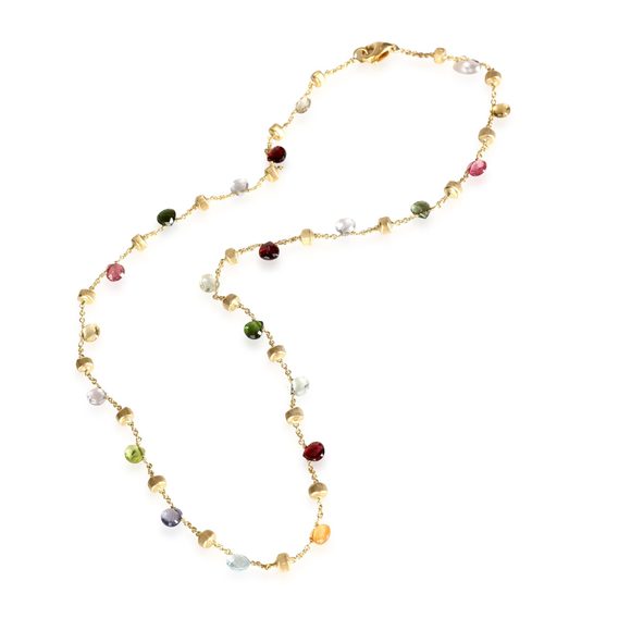 Marco Bicego Paradise Mixed Gemstone Necklace 18Kt Yellow Gold - Picture 2 of 3